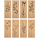 BUYGOO Holzstempel für DIY Craft, Pflanzen- und Blumenmuster, Vintage-Gummi-Stampfen,...