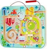 HABA Magnetspiel Stadtlabyrinth – Interaktives Lernspielzeug für Kinder ab 2 Jahren aus Holz –...