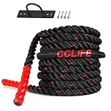 CCLIFE Battle Ropes Schlachtseil 9m 12m 15m Ø38mm Fitnesse Sport Tau Trainingsseil Fitnessseil...