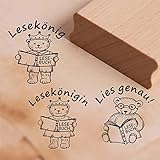 Dekolando Lehrerstempel Bären Bär Teddybär im Set - 3 Motivstempel zum Lesen lernen - Lesekönig...