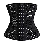 MW & Partner - Waist Trainer mit Stahlstäben - Sport Unterbrust Korsett (schwarz & beige) - Korsage...