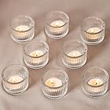 YSWOVUO 12er Set Mini Teelichthalter, Teelichtgläser aus Klarem Glas, 5cm x 3.5cm Teelichter Glas,...