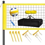 Hanured Volleyballnetz Set, Volleyballnetz Garten Outdoor Mobiles Set, Tragbarer...