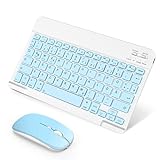 SOPPY Bluetooth Tastatur & Maus Set - Tragbare, Wiederaufladbare Mini-Tastatur - Kabellos,...