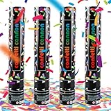 dellyy Konfettikanone*4, Konfettikanone Biologisch Abbaubar, Konfettikanones Hochzeit, Party Popper,...