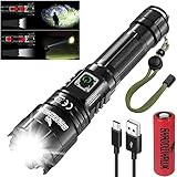 Shadowhawk LED Taschenlampe Aufladbar, Extrem Hell 30000 Lumen Taschenlampen Batteriebetrieben USB,...