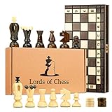 Schachspiel Schach Backgammon Dame Set 3 in 1 - Holz Schachbrett Chess Board hochwertig mit...