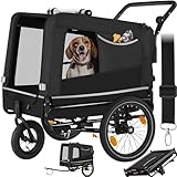 tectake® Fahrradanhänger multifunktional - als Hunde Anhänger Wagen für Fahrrad und e Bike,...