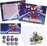 ZeiLaBang Kakadi 12 Stücke Einladungskarten Kindergeburtstag,12 Umschläge,12 Tattoo...