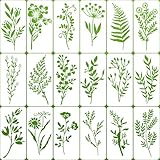 18 Stück Blatt Malschablonen Malen, Blätter Malerei Schablonen Textilgestaltung, Wiederverwendbar...