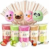 GREENDOSO® Zuckerwatte Zucker für Maschine – Erdbeere, Cola, Apfel, Marshmallow, Vanille (5x160...