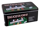 ISO TRADE Texas Holdem Poker Set 200 Chips Black Jack Kartenspiel Pokerkartenspiel 600