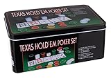 ISO TRADE Texas Holdem Poker Set 200 Chips Black Jack Kartenspiel Pokerkartenspiel 600