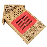 Haofy Holz-Insekten-Bienenhaus, Hochwertiger Insektenraum aus Holz, Guter Gartenschutz für Bienen...