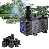 YAOBLUESEA Teichpumpe Filterpumpe, Speed Super Eco Teichpumpe, Bachlaufpumpe 3600L/H 20W Energiespar...