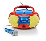 Karcher RR 5026 tragbares CD Radio - bunte Kinder-Boombox mit CD-Player, UKW Radio, USB & Mikrofon -...