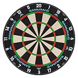 Mission Darts | Samurai 3 | Professionelles Borste-Dartboard | Messerdraht | Schwarzer Zahlenring