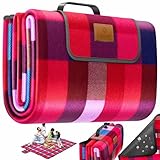 KESSER® Picknickdecke campingdecke XXL 200 x 200 cm - wärmeisoliert mit wasserdichter Unterseite...
