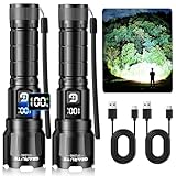 GEARLITE LED Taschenlampe Aufladbar, 6000 Lumen Extrem Helle Zoombares Taktische Taschenlampen mit 3...