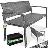 KESSER® Gartenbank Polyrattan 2-Sitzer Wetterfest | Rattan Sitzbank UV-Beständig bis 320kg...