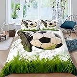 FußballBettwäsche 200x200FußballmusterBettwäsche-setsfür Mädchen Jungen KinderWeiche...