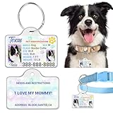 Hundeausweis Personalisierte Hunde-Id-Marke Mit Foto Pet Id Card Hundemarke Hundehalsband mit Namen,...