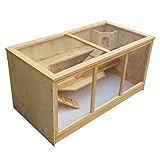 Wiltec XXL 3 Etagen Nagerkäfig, 4-eckig, 1150 x 600 x 580 mm, aus Holz, mit klappbarem Deckel &...