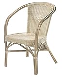 Kobolo Rattansessel Valencia Korbsessel Korbstuhl mit Armlehne - Natur