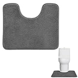 KUBDPQOR Rutschfester WC-Vorleger U-Form, Waschbarer WC-Teppich aus weicher Mikrofaser,...