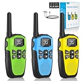 Walkie Talkie 3er Set,NXGKET Walkie Talkie Aufladbar für Erwachsene Kinder Funkgeräte,Große...