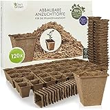 OwnGrown Abbaubare Anzuchttöpfe eckig: 120x Premium Anzucht Topf aus Holzfasern – biologisch...