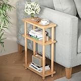APICIZON Beistelltisch Schmal 3 Tier Beistelltisch Holz, 40x18x61.5CM, Nachttisch Schmal mit...