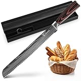 KUOGAS Brotmesser mit Wellenschliff 26 cm aus hochwertigem rostfreiem Edelstahl, extra scharfe...