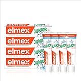 elmex Zahnpasta Junior - Zahncreme für Kinder von 6-12 Jahren mit mildem Geschmack, 4 x 75ml