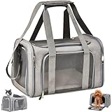 TOFFCAEA Transporttasche für Katze Hund, Hundetransportbox, Faltbare Katzentransportbox, tragbar,...