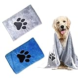 HXSYKJDM 2 Stück Hundehandtuch, 75 x 35 cm Hundehandtuch Extra Saugfähig, Schnelltrocknend...
