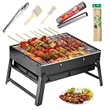 Camping Grill Tischgrill Holzkohle Mini Campinggrill Barbecue Holzkohlegrill Tragbarer Kleiner...