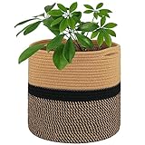 Tenn Well 30 cm Indoor-Topf für Pflanzen mit Einsatz, Baumwolle gewebter Aufbewahrungskorb große...
