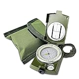 Gvolatee Kompass Militär Marschkompass mit Tasche für Camping, Wanderung, wandern Wasserdicht...