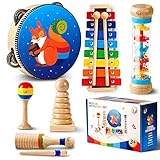 Sweet time Musikinstrumente für Kinder ab 1 Jahr, Musik Kinderspielzeug mit Xylophon, Holz...