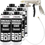 TECPO Unterbodenschutz Bitumen, 6 Liter in Saugdose überlackierbar dauerelastisch schwarz mit...