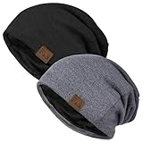 Beaulov 2 Pack Slouchy Beanie Mens Womens Winter Warme Weiche Leichte Atmungsaktivität Baggy...