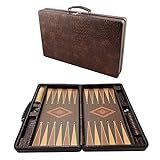 Backgammon Koffer, Tavla, Medium, Reisespiele, Tric Trac, Kunstleder, 44 x 27 cm,...