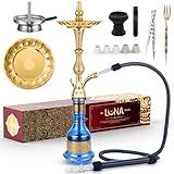 Luna Traditionelle Shisha Wasserpfeife Tradi Hookah Komplettset, Hochwertiges Metall Zink, Zubehör...