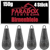 Paradox Fishing Birnenblei Set 4X 150g I Blei Angeln Grundblei Blei Angel Gewichte Angeln...
