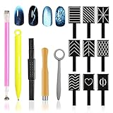 WishesMar 14 Stück Nail Art Werkzeug Magnetstift DIY Magic 3D Magnet Stick Set Verwendung mit Cat...