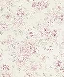 Rasch 516029 Selection Vliestapete , Mehrfarbig (Floral Rosa/Creme/Silber), 10,05 x 0,53 m