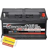 Autobatterie 12V 110Ah BlackMax 30% mehr Startkraft statt 88Ah 90Ah 95Ah 100Ah inklusive Polfett