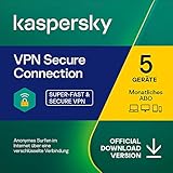 Kaspersky VPN Secure Connection | 5 Geräte | 1 Benutzerkonto | Monatliches Abo | PC/Mac/Android/iOS...