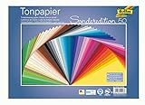 folia 6725/50 99 - Tonpapier Mix, 25 x 35 cm, 130 g/qm, 50 Blatt sortiert in 50 Farben - ideale...